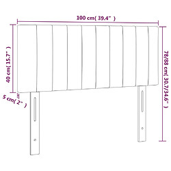 vidaXL Tête de lit à LED Taupe 100x5x78/88 cm Tissu pas cher