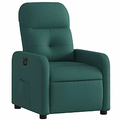 Avis Maison Chic Fauteuil Relax pour salon, Fauteuil inclinable électrique Vert foncé Tissu -GKD71478