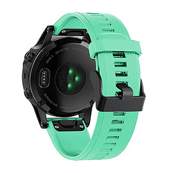 Bracelet en silicone attache rapide, réglable avec boucle noire, vert clair pour votre Garmin Fenix 7