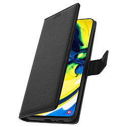 Avizar Housse Samsung Galaxy A80 Étui Folio Portefeuille Soft Touch Support Vidéo noir