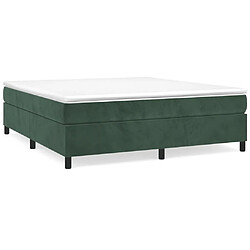 Maison Chic Lit Adulte - Lit simple Lit à sommier tapissier et matelas moelleux - Meuble de Chambre - Vert foncé 200x200cm Velours -MN78210