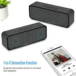 Universal Conférencier portable sans câble, haut-parleur Bluetooth 5.0 avec basse HiFi stéréo 3D, batterie de 1500mAh, durée de vie de la batterie de 12 heures (noir)