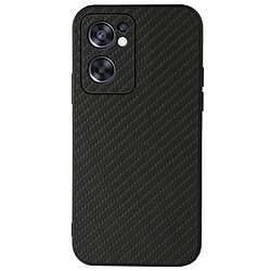 Coque en TPU + PU anti-scratch, texture en fibre de carbone, noir pour votre Oppo Reno7 SE 5G