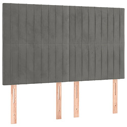 Avis vidaXL Tête de lit à LED Gris clair 144x5x118/128 cm Velours