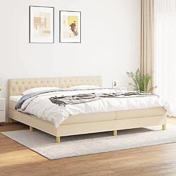 Maison Chic Lit Adulte - Lit simple Lit à sommier tapissier avec matelas moelleux - Meuble de Chambre - Crème 200x200 cm Tissu -MN55540