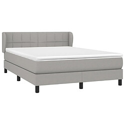 Avis Maison Chic Lit Adulte - Lit simple Lit à sommier tapissier avec matelas moelleux - Meuble de Chambre - Gris clair 140x190cm Tissu -MN43352