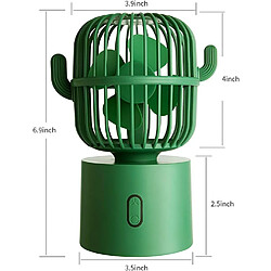 Avis Universal Mini ventilateur Cute Cactus USB rechargeable ventilateur de refroidissement portable 3 vitesses refroidisseur d'air de bureau domestique pour les voyages de bureau |