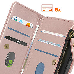 Avis Avizar Étui pour Samsung Galaxy S24 Portefeuille Multi-rangement Support Rose Champagne