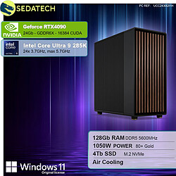 Sedatech Workstation Premium • Intel Core Ultra 9 285K • RTX4090 • 128Go DDR5 • 4To SSD M.2 • Windows 11