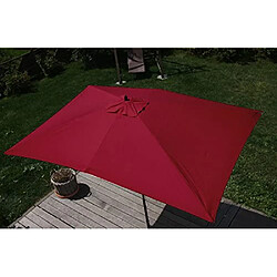 Decoshop26 Parasol de jardin 2x3m polyester/bois 6kg bordeaux 04_0003820 pas cher