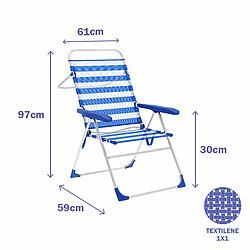 Chaise Pliante Marbueno Rayures Bleu Blanc 59 x 97 x 61 cm