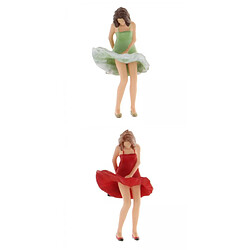 2 Pièces 1: 64ème Figurines Diorama Lady Figurine Miniature Modèle pour Affichage