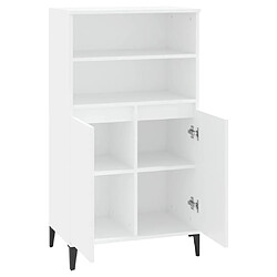 Avis vidaXL Buffet haut Blanc 60x36x110 cm Bois d'ingénierie