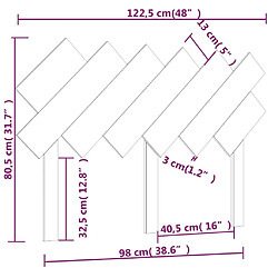 vidaXL Tête de lit Blanc 122,5x3x80,5 cm Bois massif de pin pas cher