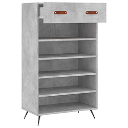 Maison Chic Armoire à Chaussures Gris béton,Meuble de Rangement à Chaussures 60x35x105 cm bois d'ingénierie -MN48130 pas cher