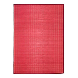 Thedecofactory BALI CHIC - Tapis en bambou à lattes et ganse rouge 133x180