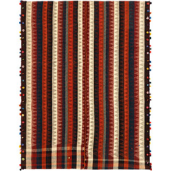 Vidal Tapis de laine 195x151 rouge Jajim 