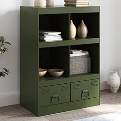 vidaXL Buffet vert olive 67x39x95 cm acier