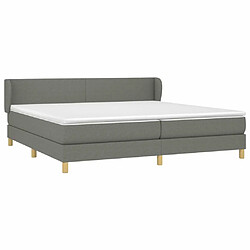 Avis Maison Chic Lit Adulte - Lit simple Lit à sommier tapissier avec matelas moelleux - Meuble de Chambre - Gris foncé 200x200cm Tissu -MN61669