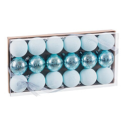 BigBuy Home Boules de Noël Bleu Plastique Ø 5 cm (18 Unités)