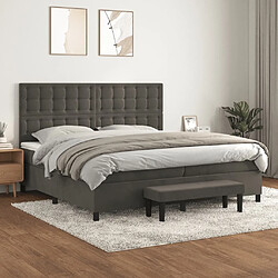 Maison Chic Lit Adulte - Lit simple Lit à sommier tapissier et matelas moelleux - Meuble de Chambre - Gris foncé 200x200cm Velours -MN32469