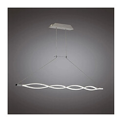 Luminaire Center Suspension Sahara 36W LED 3000K, 2520lm, argent/acrylique givré/chrome poli