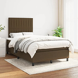 Avis Maison Chic Lit adulte- Lit + matelas,Sommier à lattes de lit et matelas marron foncé 120x190cm tissu -GKD23196