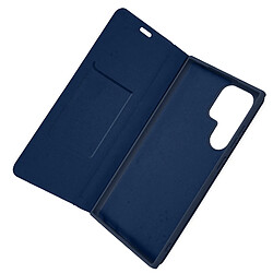 Avizar Étui pour Samsung S23 Ultra avec Porte-carte Design Carbone Bleu nuit et Argent