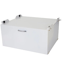 Decoshop26 Meuble bas pour machine à laver avec tiroir 33 x 61 x 62 cm blanc 04_0007837