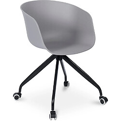 ICONIK INTERIOR Joan Chaise de bureau design avec roues Gris clair