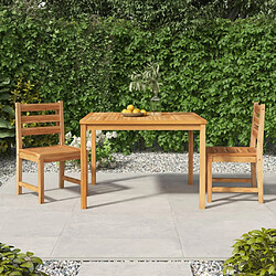 vidaXL Ensemble à manger de jardin 3 pcs Bois de teck massif