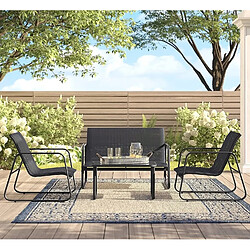 SALON DE JARDIN CALA ROSSA 4 PLACES - 1 SOFA 112X77XH74CM - 2 FAUTEUIL 59X77XH74CM - 1 TABLE BASSE 85X45X39CM+Sunnydays