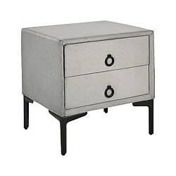 Beliani Table de chevet en velours gris clair 2 tiroirs SEZANNE