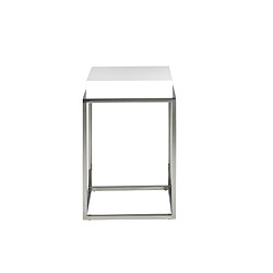 Angel Cerda Table d'angle en bois blanc et acier pas cher