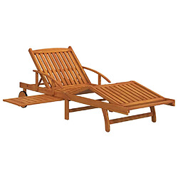 Acheter Helloshop26 Lot de 2 transats chaise longue bain de soleil lit de jardin terrasse meuble d'extérieur bois d'acacia solide 02_0012139