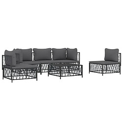 Avis Maison Chic Salon de jardin 6 pcs avec coussins - Table et chaises d'extérieur - Mobilier/Meubles de jardin Moderne anthracite acier -MN75194