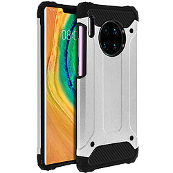 Avizar Coque Huawei Mate 30 Pro Design Relief Bi-matière Robuste Antichute 1,8m argenté