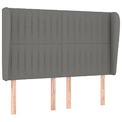 Maison Chic Tête de lit scandinave avec oreilles,meuble de chambre Gris foncé 147x23x118/128 cm Tissu -MN85248