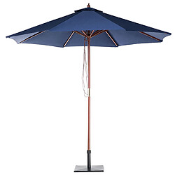 Beliani Parasol de jardin en bois avec toile bleu marine d 270 cm TOSCANA pas cher