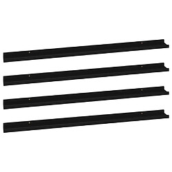 vidaXL Étagères murales 4 pcs Noir 115x9x3 cm