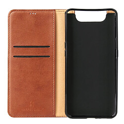 Acheter Wewoo Housse Coque Etui en cuir à rabat horizontal PU avec texture + derme porte-cartes et pour Galaxy A80 Marron