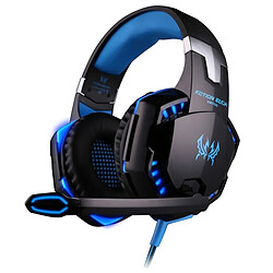 Avis Wewoo Casque PC bleu et noir pour PC Gamer, Longueur du Câble: Environ 2.2m + Sur-oreille Jeu Gaming Écouteur Bandeau avec Micro Basse Stéréo LED Lumière