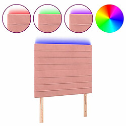 Maison Chic Tête de lit scandinave à LED,meuble de chambre Rose 80x5x118/128 cm Velours -MN80880