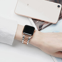 Avizar Bracelet pour Apple Watch 41mm / 40mm / 38 mm Maillons Acier Argent / Rose gold pas cher