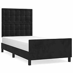 Maison Chic Lit adulte - Cadre Structure de lit avec tête de lit Contemporain Noir 100x200 cm Velours -MN73351