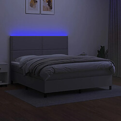 Avis vidaXL Sommier à lattes de lit et matelas et LED Gris clair 180x200 cm