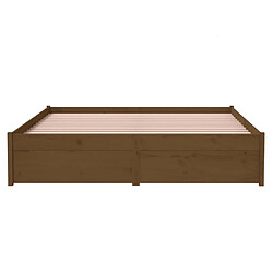 Acheter vidaXL Cadre de lit sans matelas marron miel bois massif 140x190 cm