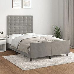 vidaXL Cadre de lit sans matelas gris clair 120x200 cm velours