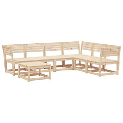 Maison Chic Salon de jardin 7 pcs | Ensemble de Table et chaises | Mobilier d'Extérieur Bois de pin massif -GKD81342