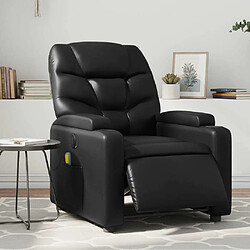 Maison Chic Fauteuil Relax pour salon, Fauteuil de massage inclinable électrique noir similicuir -GKD18228